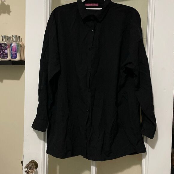 Polo Bonetta long sleeve black button down formal collared shirt size XXL-3XL - Picture 3 of 9